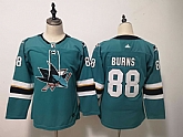 Youth Sharks 88 Brent Burns Teal Adidas Jersey,baseball caps,new era cap wholesale,wholesale hats